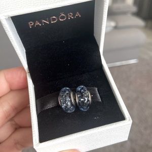 Pandora wavy blue murano glass ocean charms - lot of 2